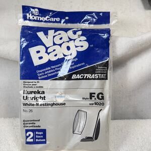 Home Care Eureka Upright F & G Vacuum 2 Bags w/ Bactrastat Inhibit Germs VIP1020